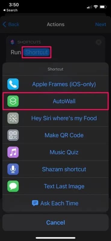 طريقة تغيير خلفيات آيفون تلقائيًا باستخدام تطبيق الاختصارات ShortCuts