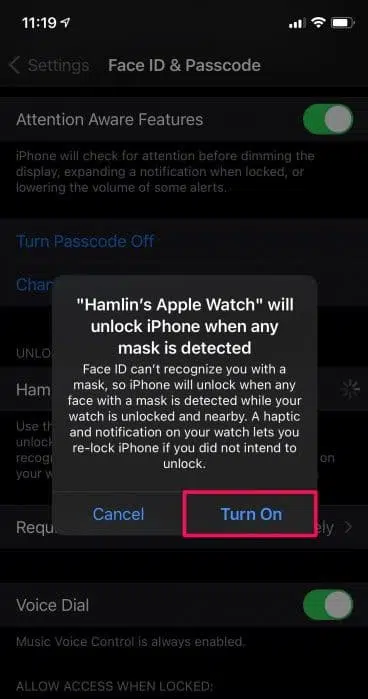 كيف تفتح آيفون مع ساعة آبل