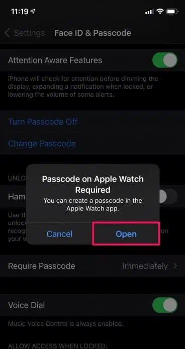 كيف تفتح آيفون مع ساعة آبل