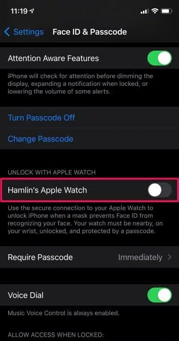 كيف تفتح آيفون مع ساعة آبل