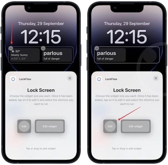 الاختصارات من شاشة قفل iPhone