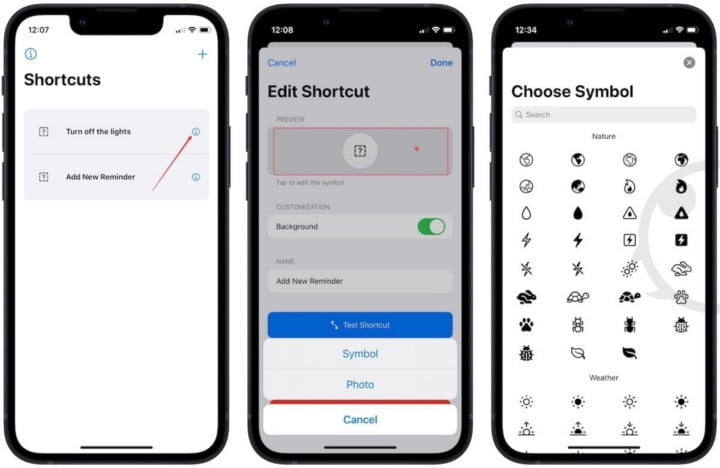 الاختصارات من شاشة قفل iPhone