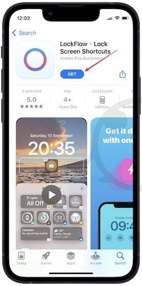 الاختصارات من شاشة قفل iPhone
