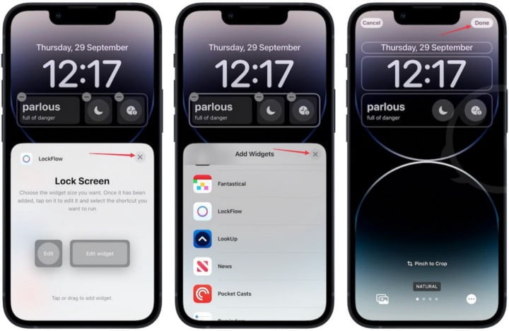 الاختصارات من شاشة قفل iPhone